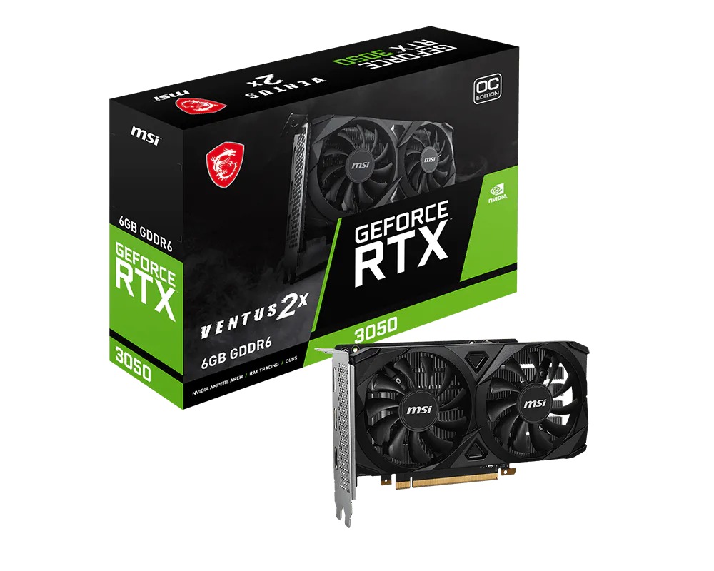 MSI GeForce RTX 3050 Ventus 2X 6GB OC GDDR6 (Low Power)